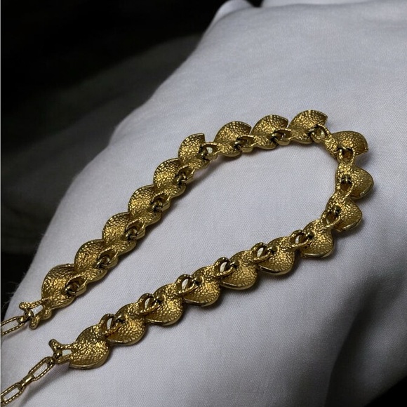 Vintage Emmons Textured Gold Tone Wave Design Choker/Necklace 14”+3.5” - Picture 11 of 11